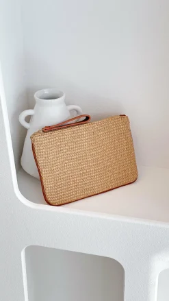 Francesca Weave Pouch - Natural/Tan