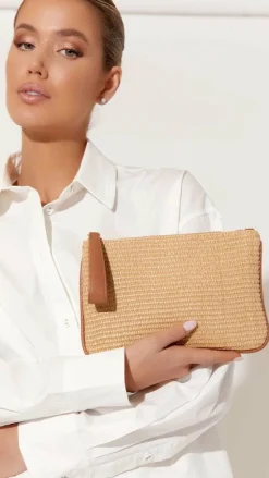Francesca Weave Pouch - Natural/Tan