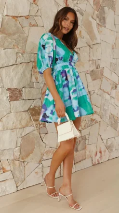 Frankie Mini Dress - Blue Multi