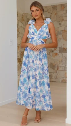Galilhai Maxi Dress - Blue Floral