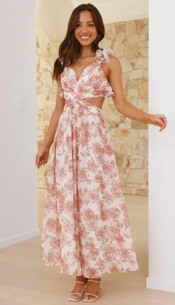 Galilhai Maxi Dress - Peach Floral