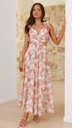 Galilhai Maxi Dress - Peach Floral