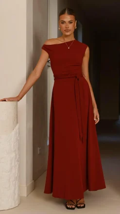 Gemma Maxi Dress - Burgundy