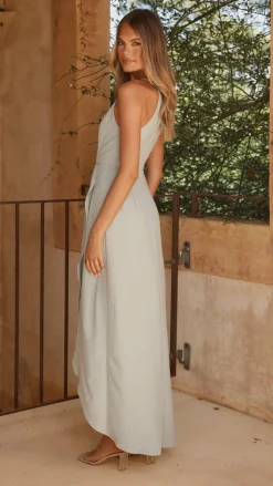 Genevieve Boat Neck Maxi Dress - Sage