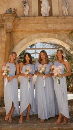 Genevieve Boat Neck Maxi Dress - Blue