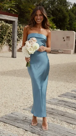 Gisele Maxi Dress - Steel Blue