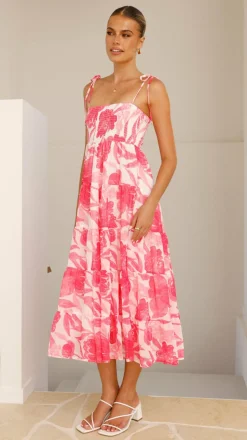Gwynne Maxi Dress - Pink Print