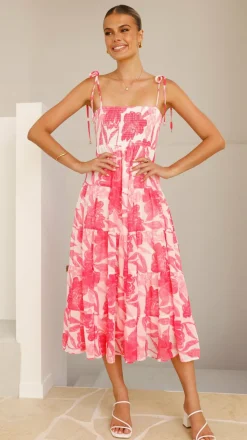Gwynne Maxi Dress - Pink Print