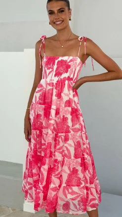 Gwynne Maxi Dress - Pink Print