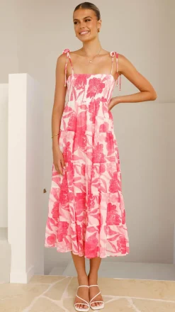 Gwynne Maxi Dress - Pink Print