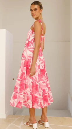 Gwynne Maxi Dress - Pink Print