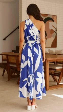 Hadas Maxi Dress - Cobalt/White Print