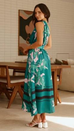 Hadas Maxi Dress - Green Print