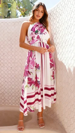 Hadas Maxi Dress - Pink / White Floral