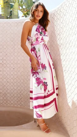 Hadas Maxi Dress - Pink / White Floral