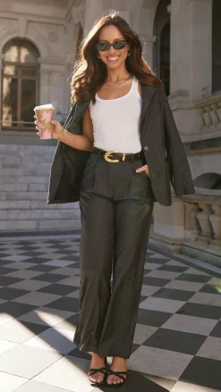 Hadrian Blazer - Charcoal Pinstripe