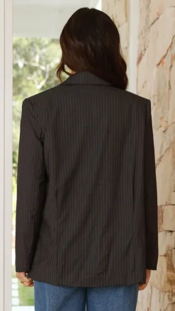 Hadrian Blazer - Charcoal Pinstripe