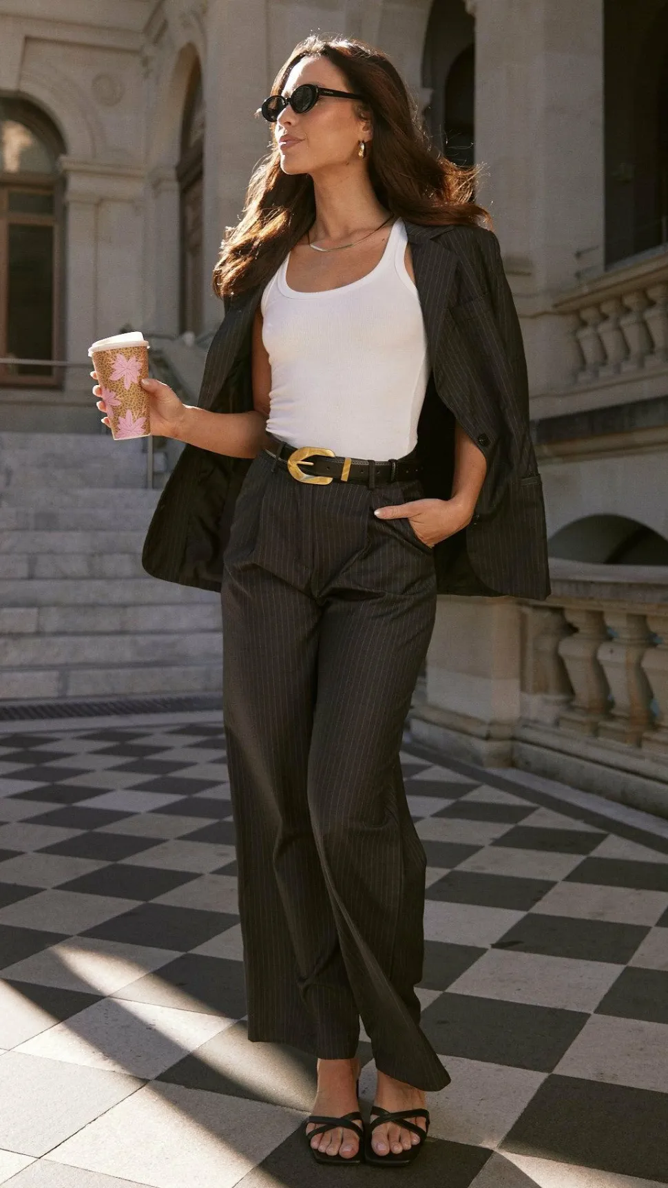 Hadrian Blazer - Charcoal Pinstripe