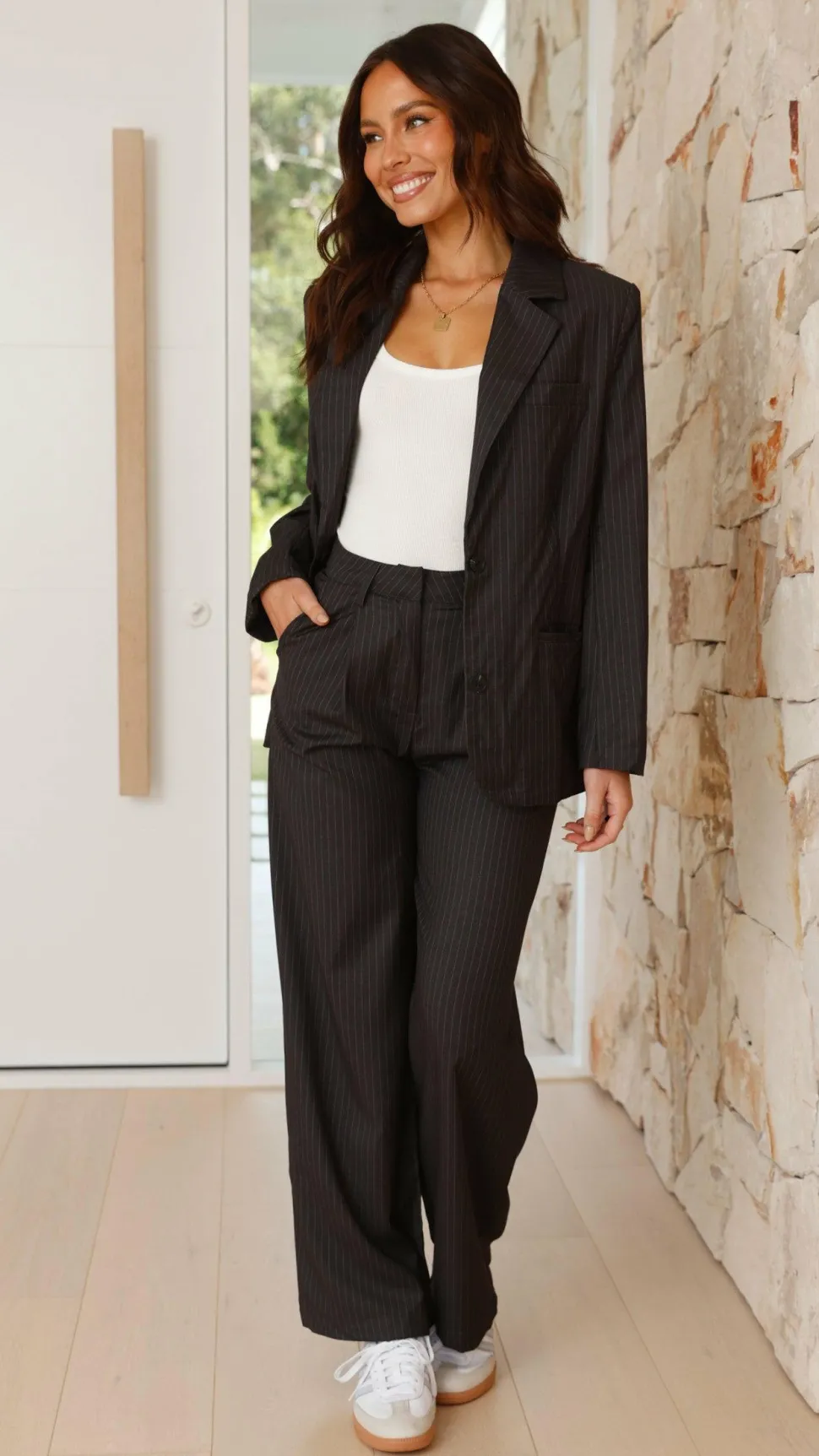 Hadrian Blazer - Charcoal Pinstripe