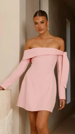 Halen Long Sleeve Mini Dress - Pink