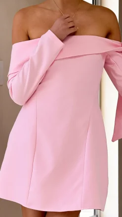 Halen Long Sleeve Mini Dress - Pink