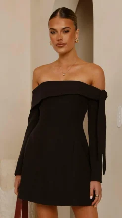 Halen Long Sleeve Mini Dress - Black