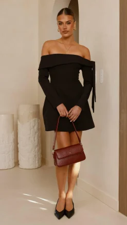 Halen Long Sleeve Mini Dress - Black