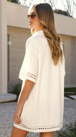Halia Mini Shirt Dress - White