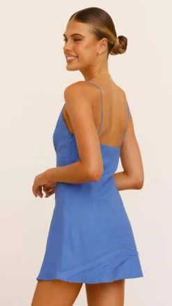 Halina Mini Dress - Blue