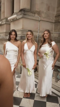 Halle One Shoulder Maxi Dress - Champagne