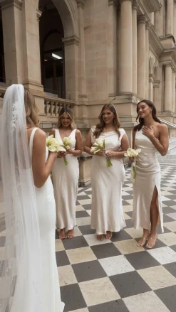 Halle One Shoulder Maxi Dress - Champagne