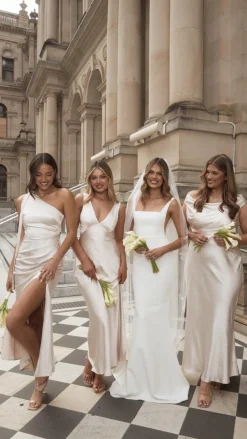 Halle One Shoulder Maxi Dress - Champagne