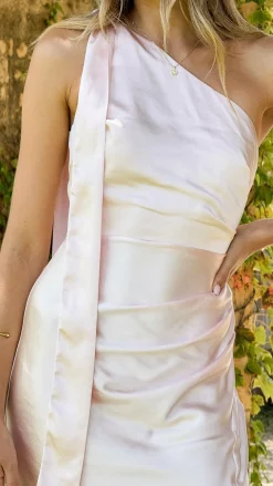 Halle One Shoulder Maxi Dress - Pink