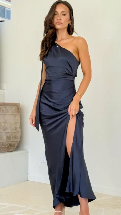 Halle One Shoulder Maxi Dress - Navy