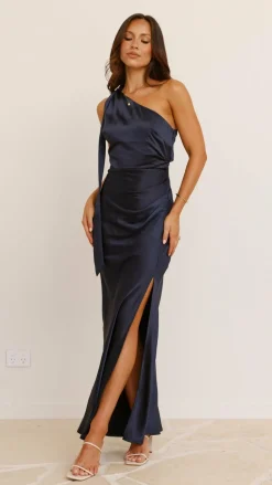 Halle One Shoulder Maxi Dress - Navy