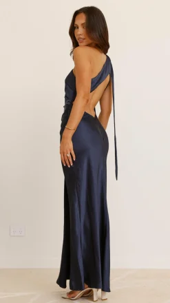 Halle One Shoulder Maxi Dress - Navy