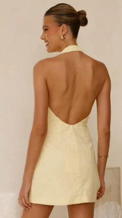 Halzie Mini Dress - Lemon