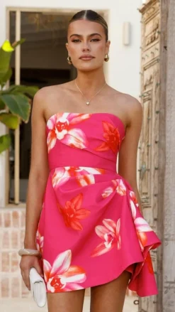 Hanae Mini Dress - Pink Floral