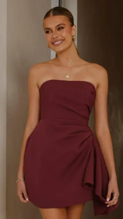 Hanae Mini Dress - Wine