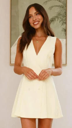 Hani Mini Dress - Soft Yellow