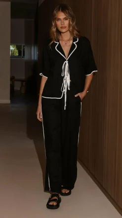 Hartley Tie Shirt - Black / White