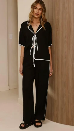 Hartley Tie Shirt - Black / White