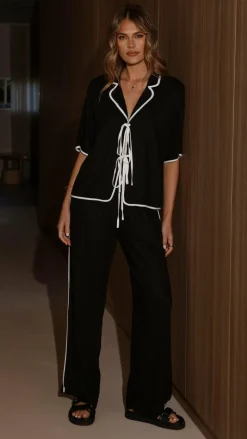 Hartley Tie Shirt - Black / White