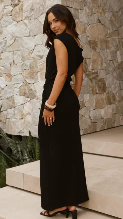 Helana Off Shoulder Maxi Dress - Black