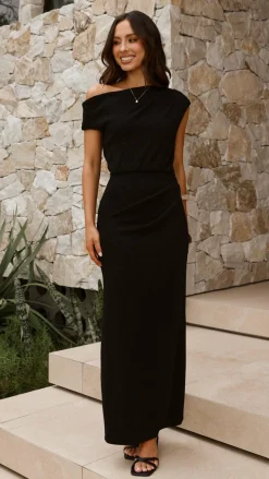 Helana Off Shoulder Maxi Dress - Black