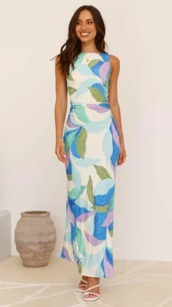 Helenie Maxi Dress - Blue/Green