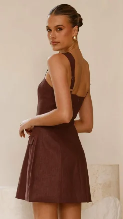 Hilarie Mini Dress - Brown