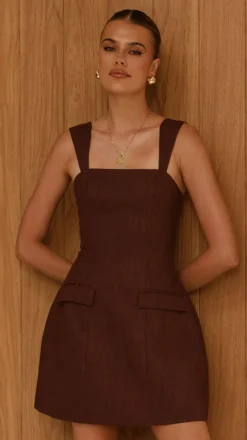 Hilarie Mini Dress - Brown