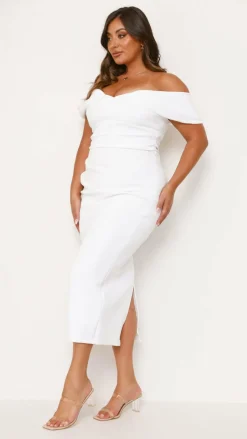 Holly Midi Dress - White
