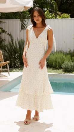 Idana Maxi Dress - Cream / Floral